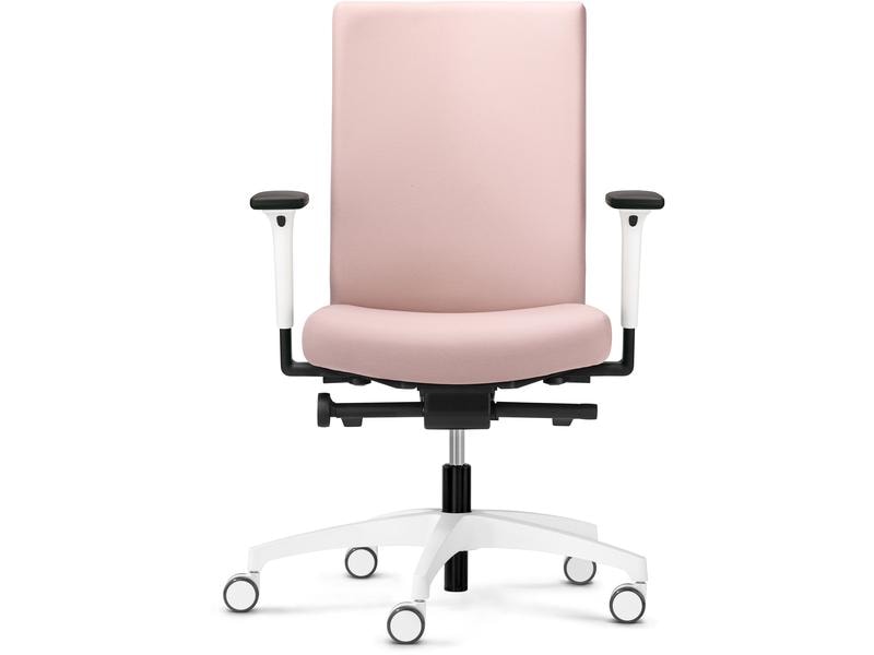Dauphin Bürostuhl Just Evo Cozy mit Polsterrücken, Pink Schreibtischstuhl für Büro und Homeoffice