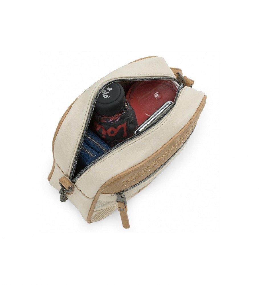 Bolsa de ombro Lois Galatea bege e marrom