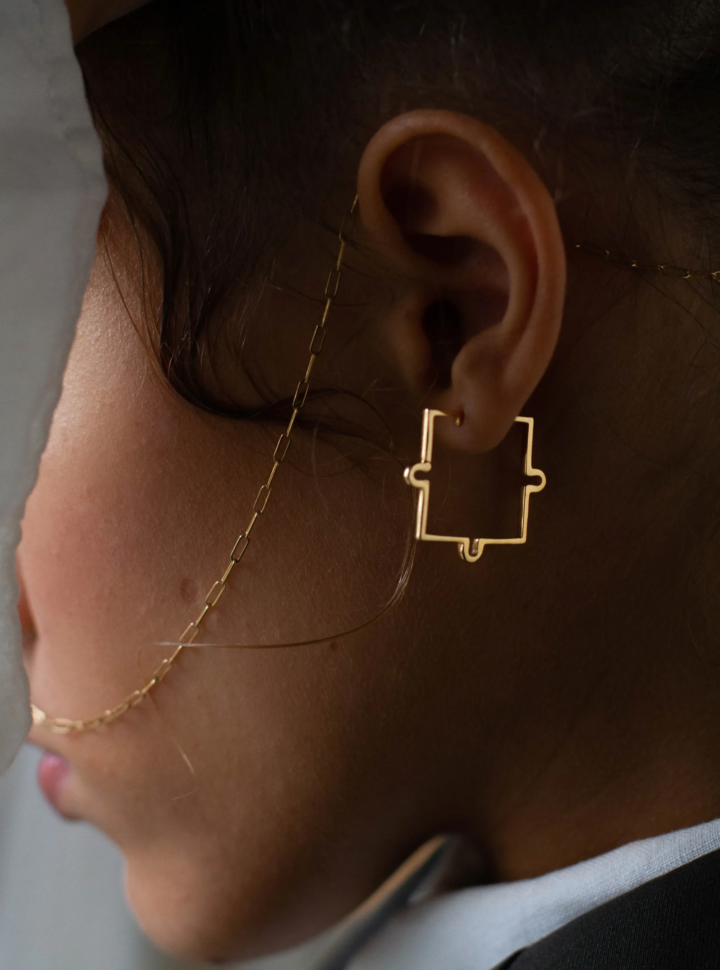 Boucles d'oreilles pendantes Puzzle Gamme Blanche