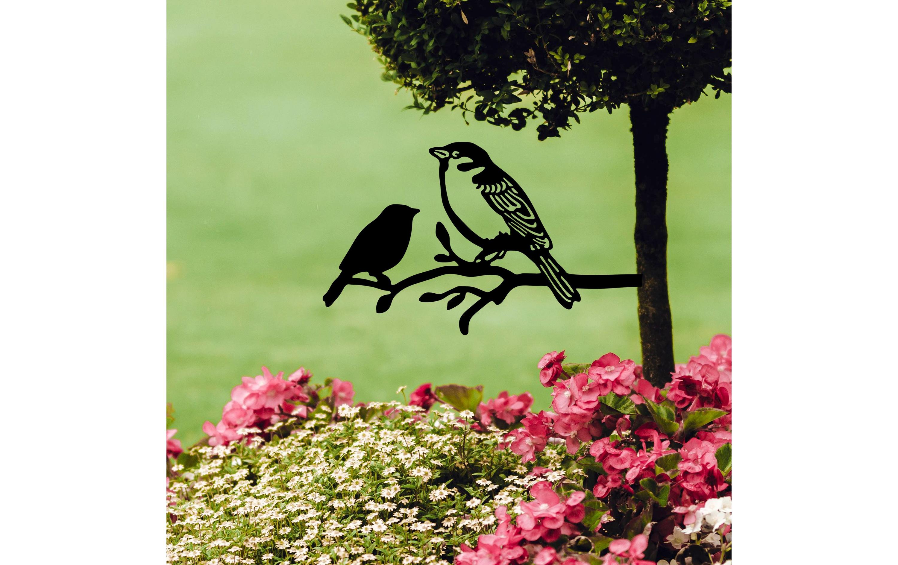 Gartenstecker Vogel auf Zweig 40 x 20 cmGartendekoration