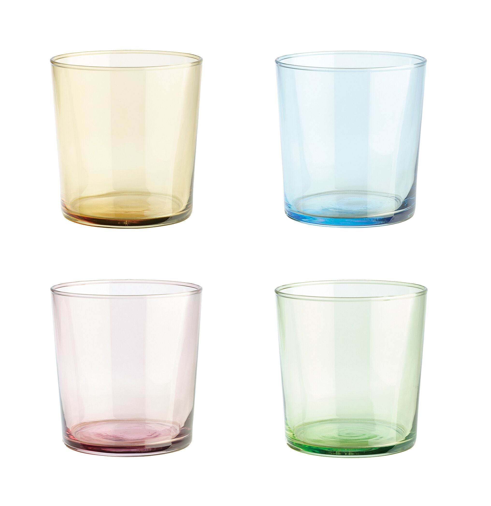 RAW GLASS Wasserglas-Set - Multicolor / H: 8.5 cm