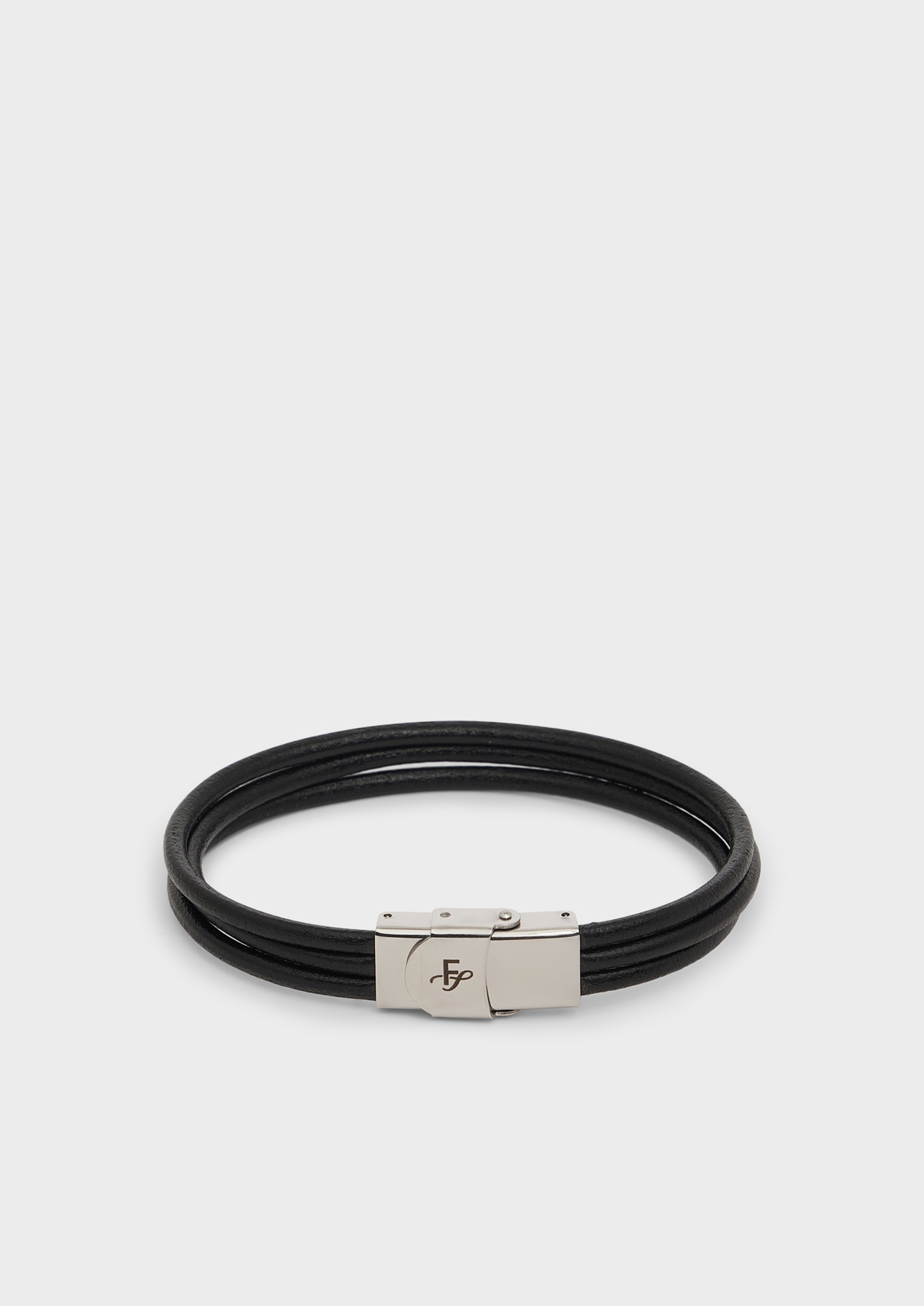 Bracelet en cuir lisse noir