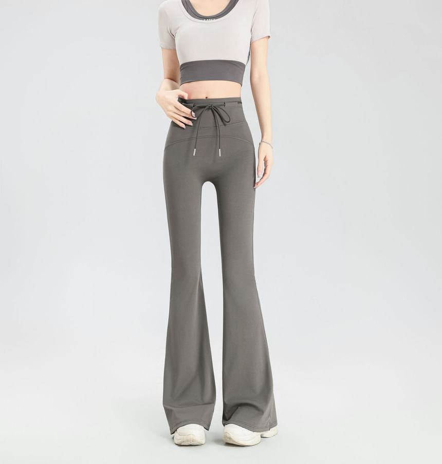 Hazie - Effen wijde broek met trekkoordtaille