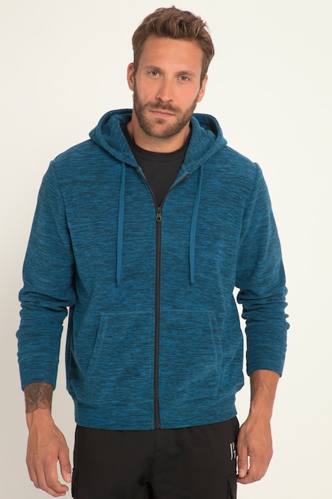 JAY-PI Strickfleece-Hoodiejacke, Outdoor, Kapuze, Kängurutasche