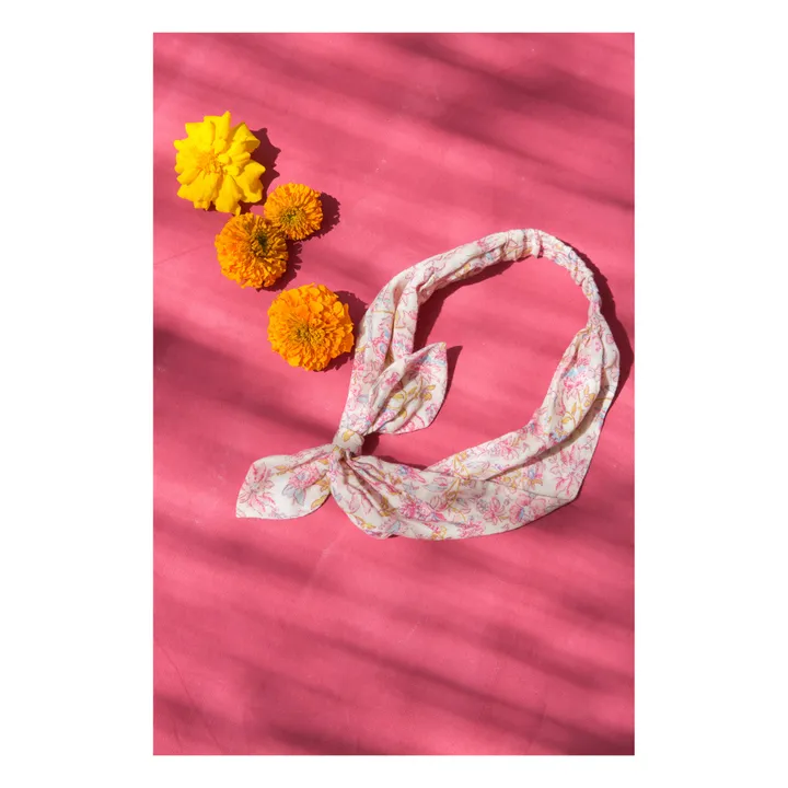 Louise Misha Headband Coton Bio Nœud Fleurs Cally | Ecru