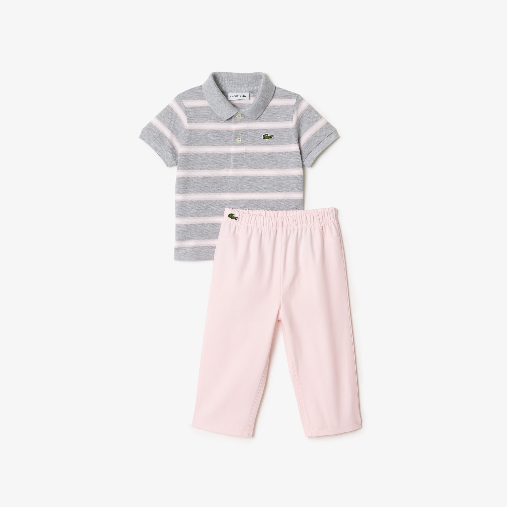 Coffret pyjama en mini piqué de coton biologique Coffrets Cadeaux - Gris - Lacoste - Garçon