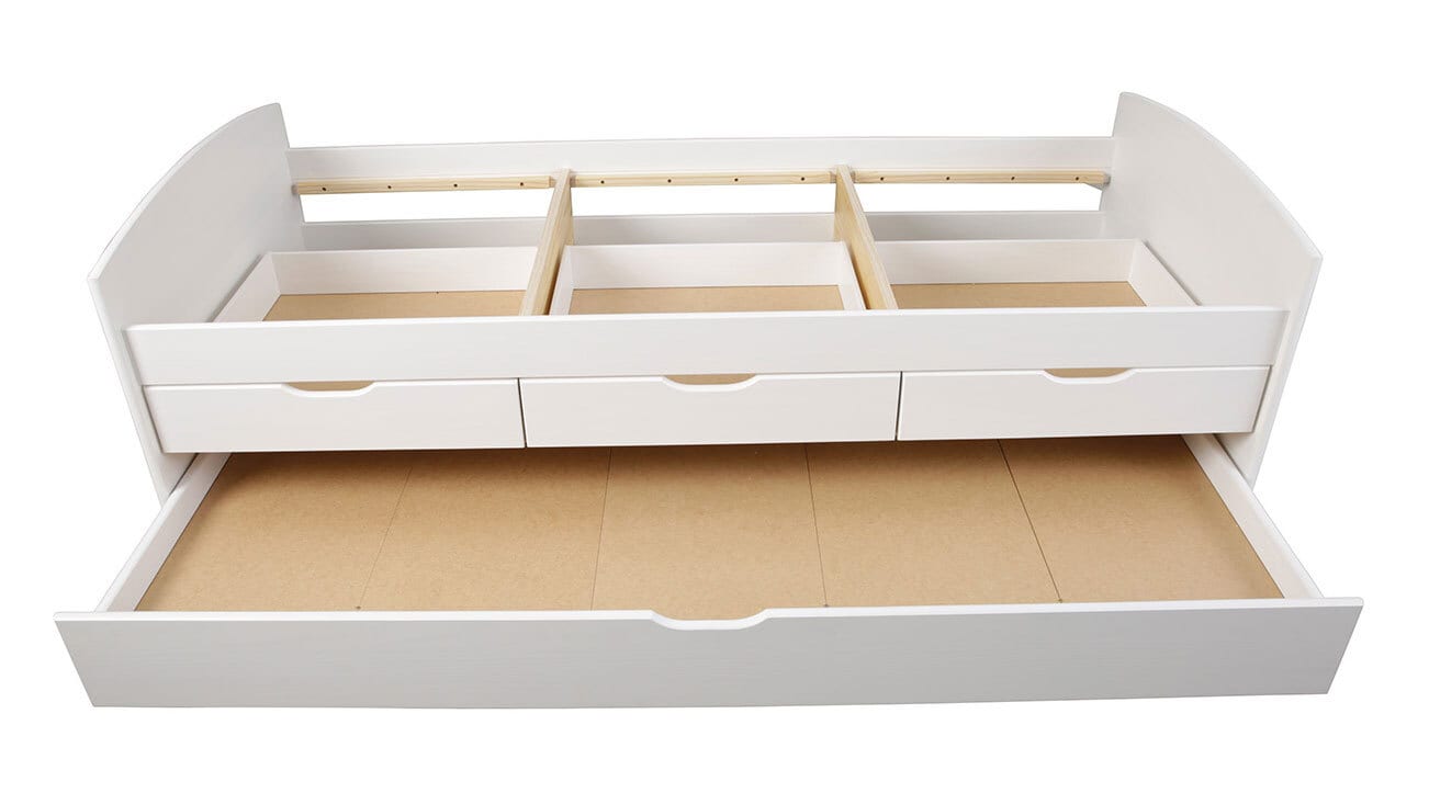 Stauraum-/Funktionsbett LAURENZ 90 x 200 cm weiß