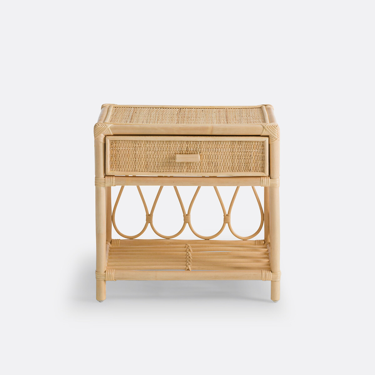 LA REDOUTE INTERIEURS<br>Mesinha de cabeceira 1 gaveta + 1 prateleira em rattan, Kiara