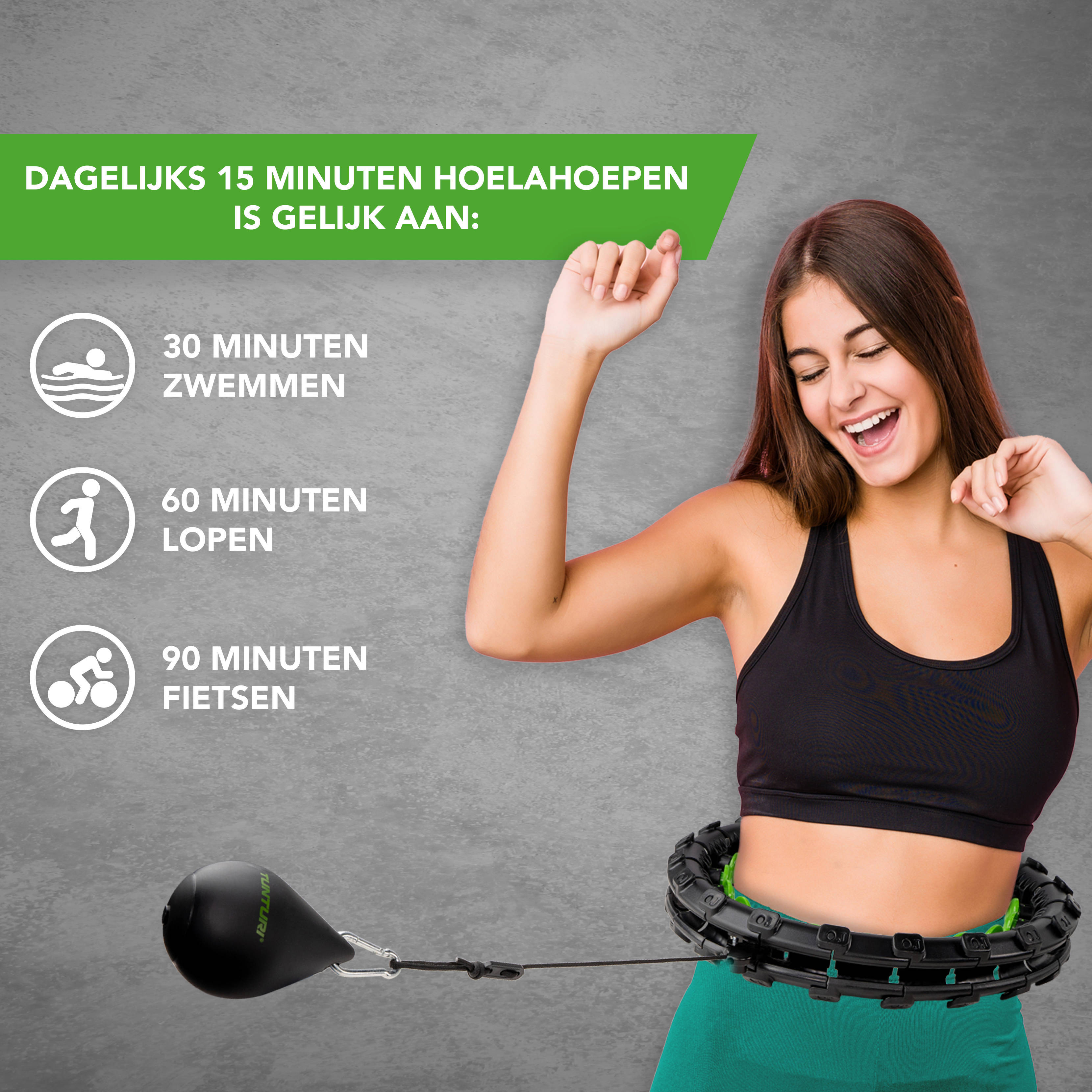 Tunturi verstelbare hoelahoep 1.3 kg