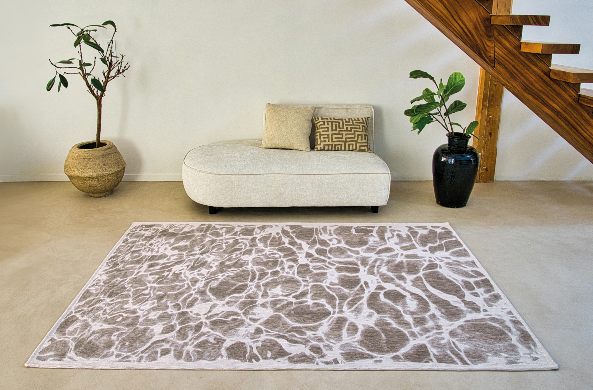 Ecorugs vloerkleed Swim grijs ∅ 140 cm