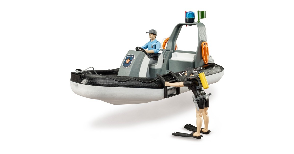 bruderbworld politieboot met zwaailicht Modelvoertuig  (62733)