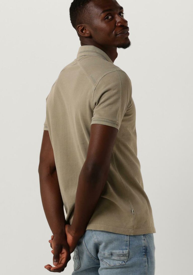 CAST IRON olijf cast iron polo short sleeve polo injected cotton pique