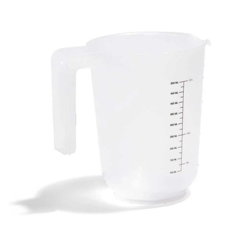 Verre mesureur 500ml plastique blanc transparent