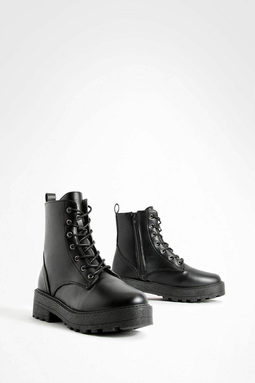 boohoo Bottes de randonnée chunky à lacets
