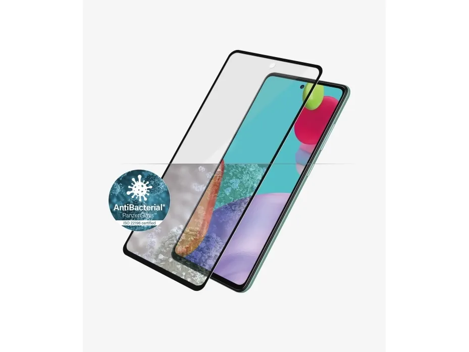PanzerGlass™ | Case-Friendly - Skærmbeskytter for mobiltelefon - Edge-to-Edge fit - rammefarve sort | Samsung Galaxy A52/A52 5G