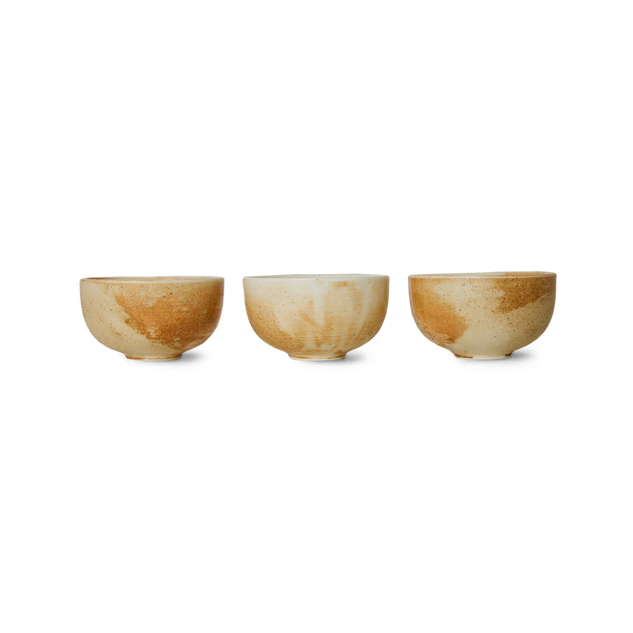 HKliving  Chef ceramics skål, creme/brun - Ø10,7 cm.