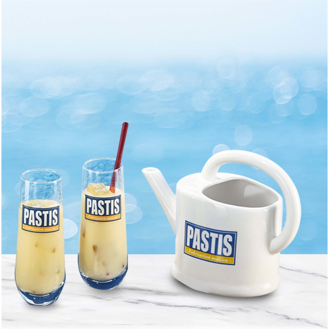 Coffret pastis : 2 verre et une carafe