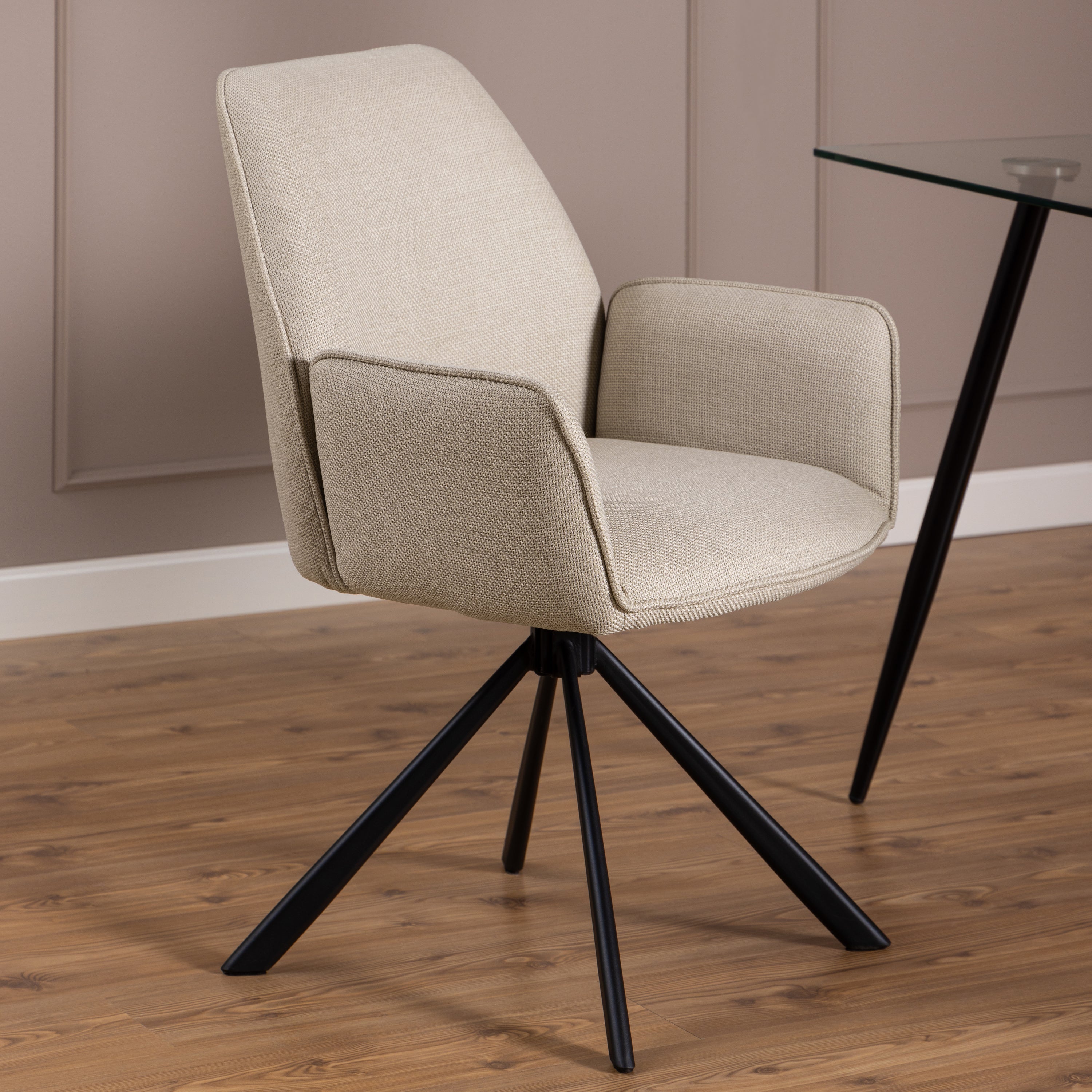 by fonQ Buffy Draaibare Eetkamerstoel - Beige