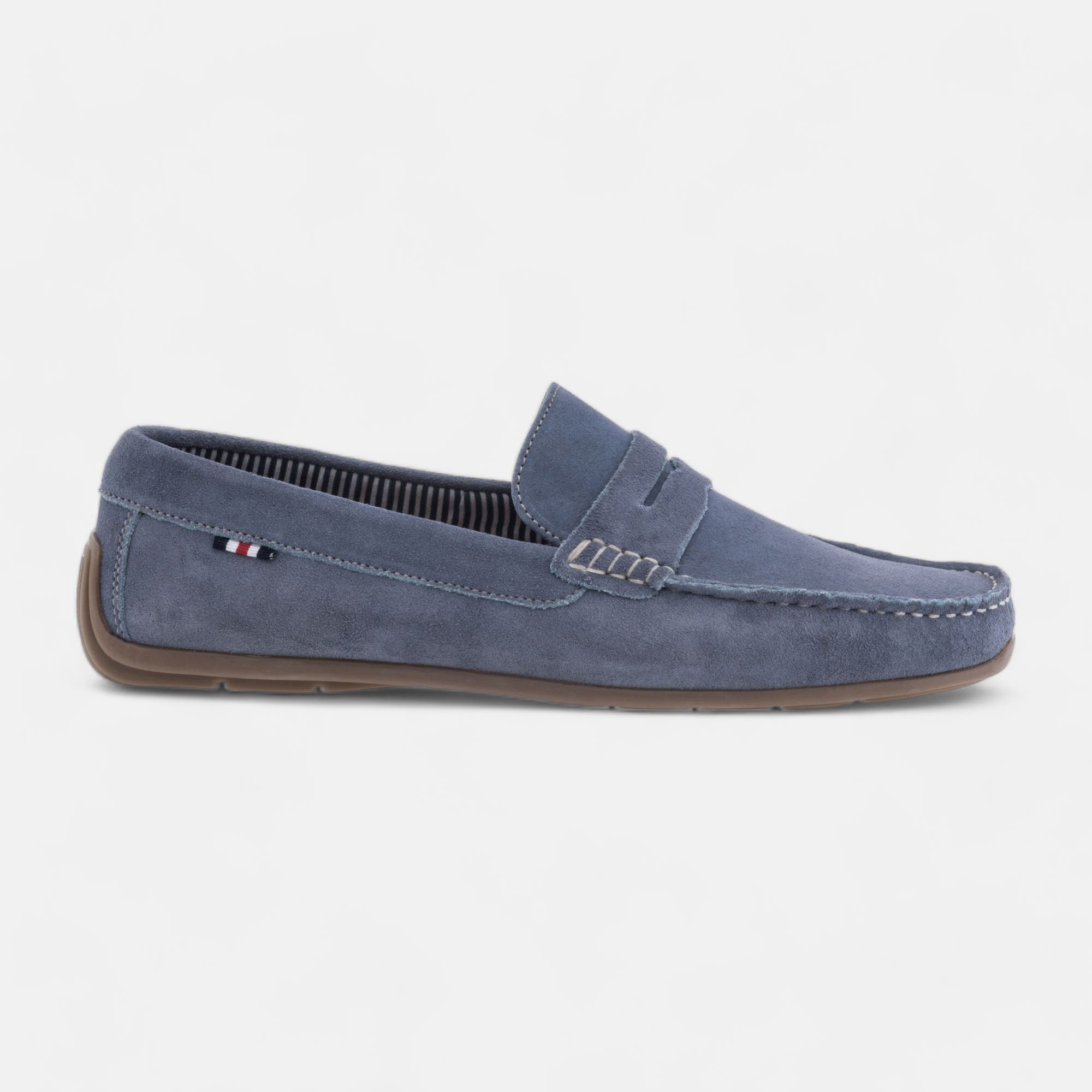 Mocassins Homme en cuir bleu ciel