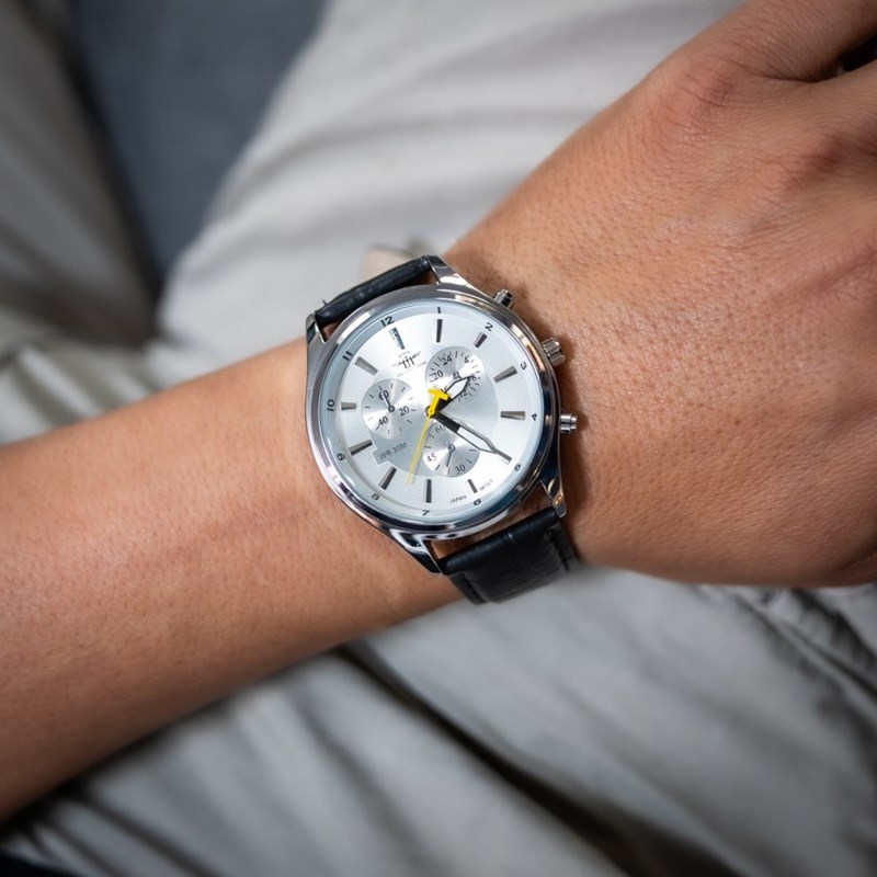 Montre Homme M. JOHN bracelet Cuir Noir