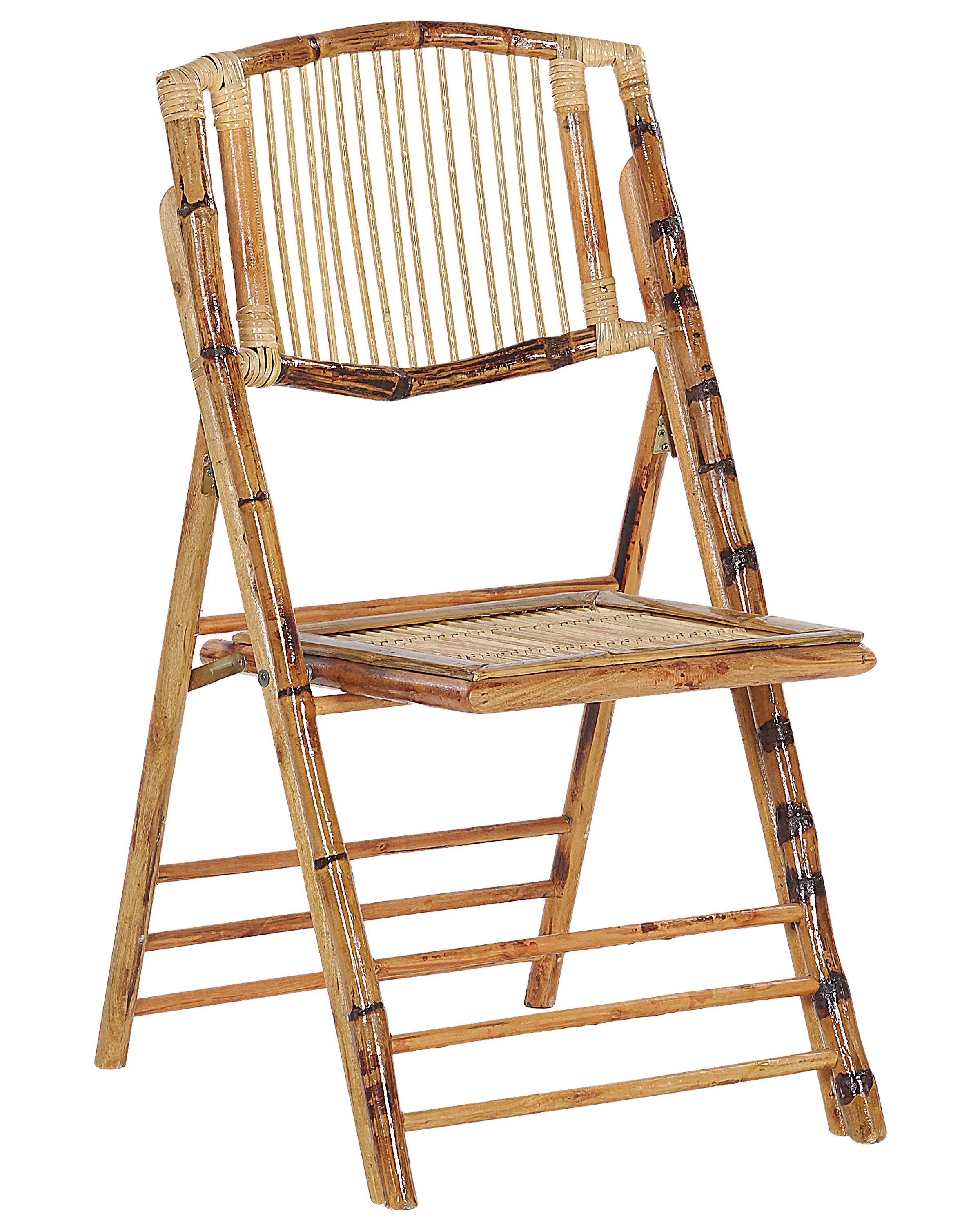 Set van 4 eetkamerstoelen inklapbaar TRENTOR Bamboehout Natuurlijk