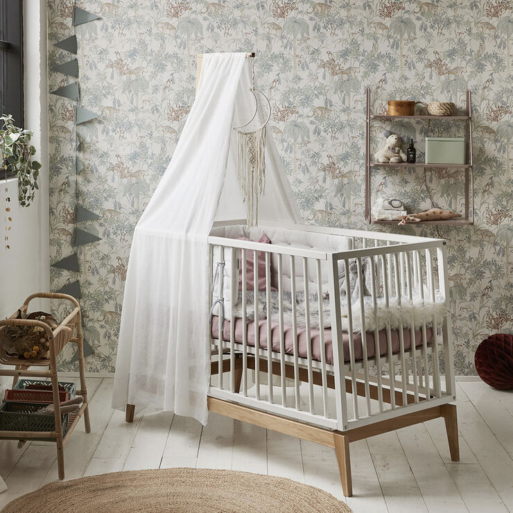 Leander Luna babyseng, 120x60 cm, Hvid/Eg
