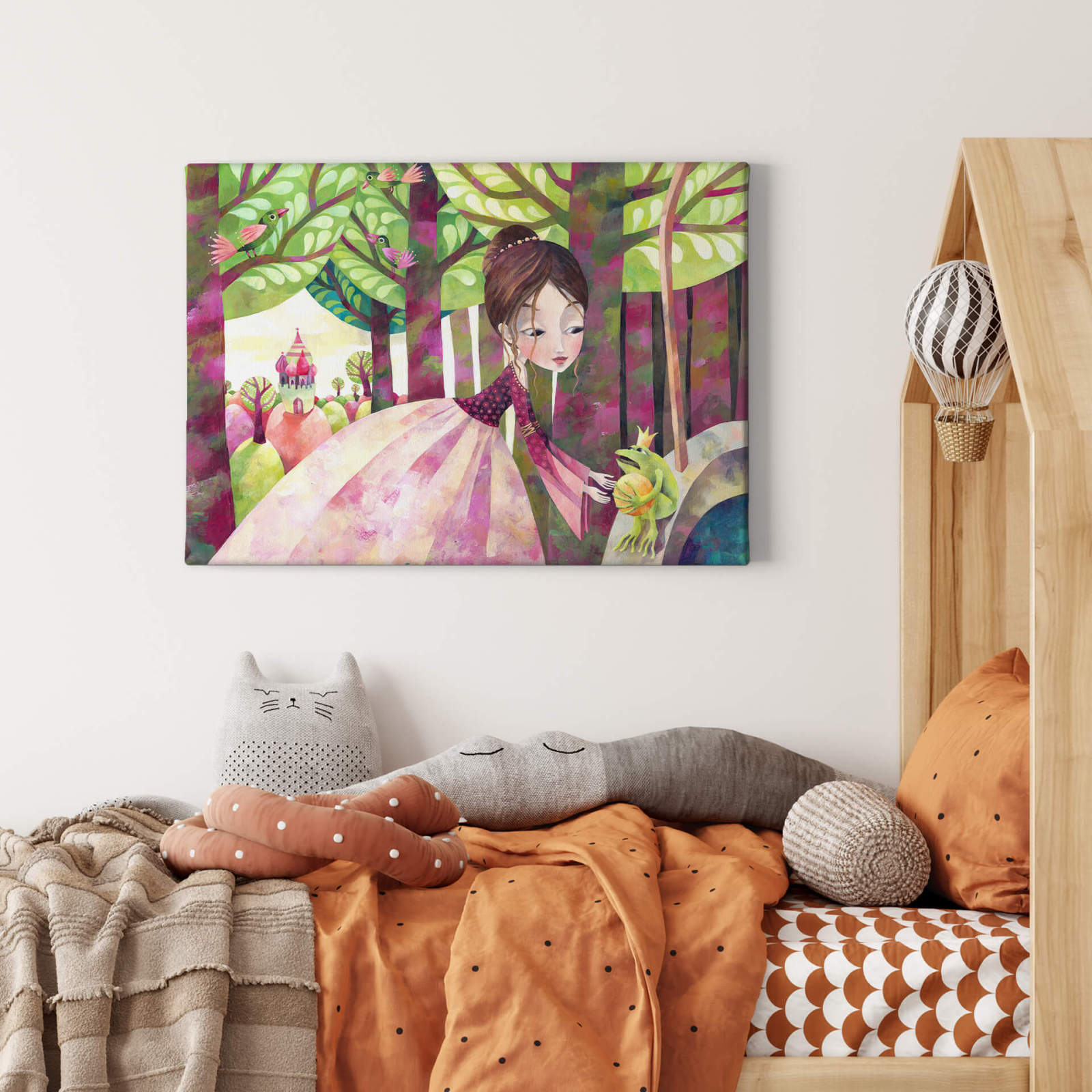 Leinwandbild FROSCHKÖNIG - braun-bunt - 70x50 cm