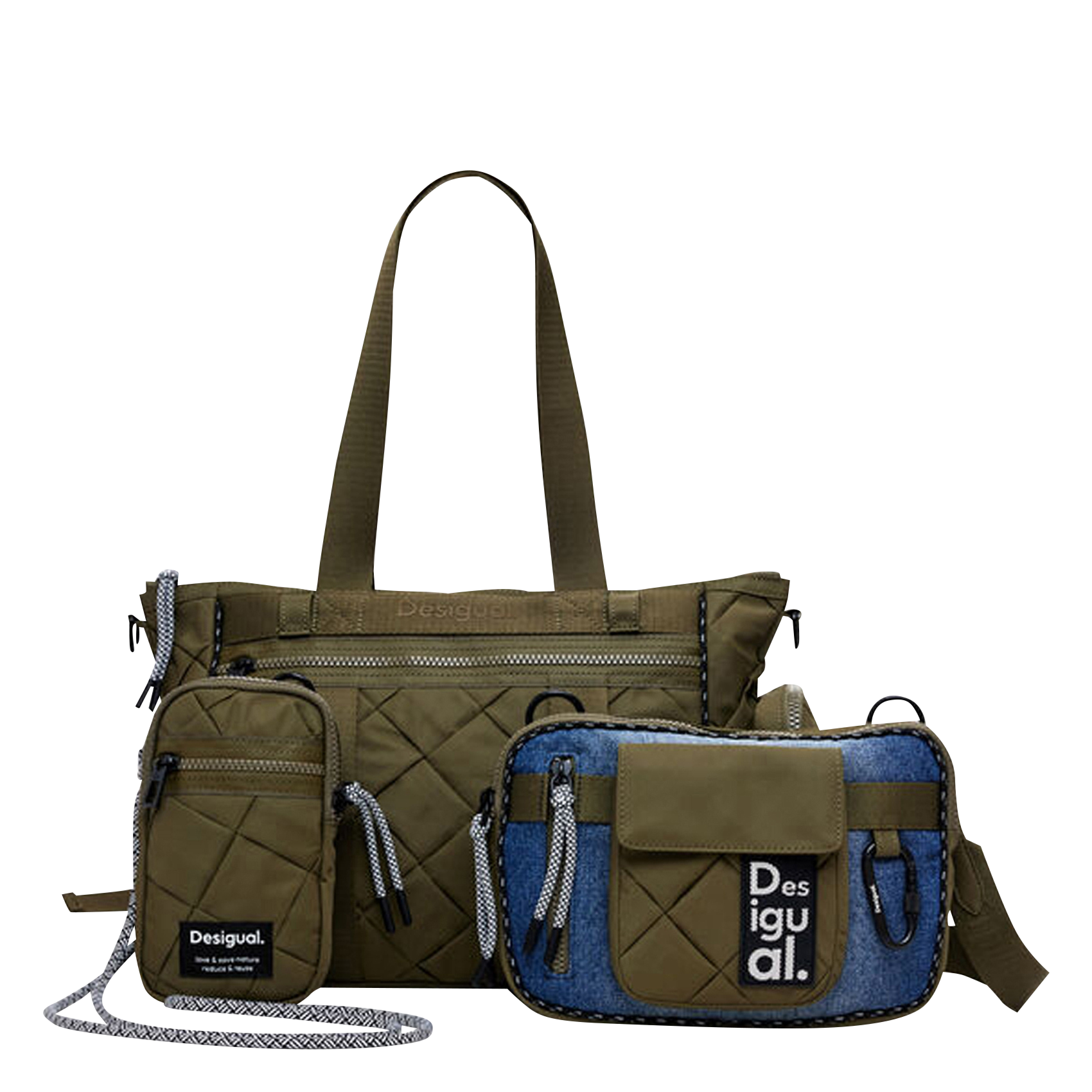 Lot sac de voyage et pochettes | Vert