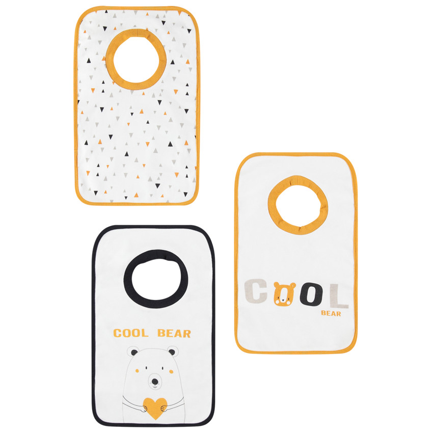 Lot de 3 bavoirs à enfiler à motifs fantaisie