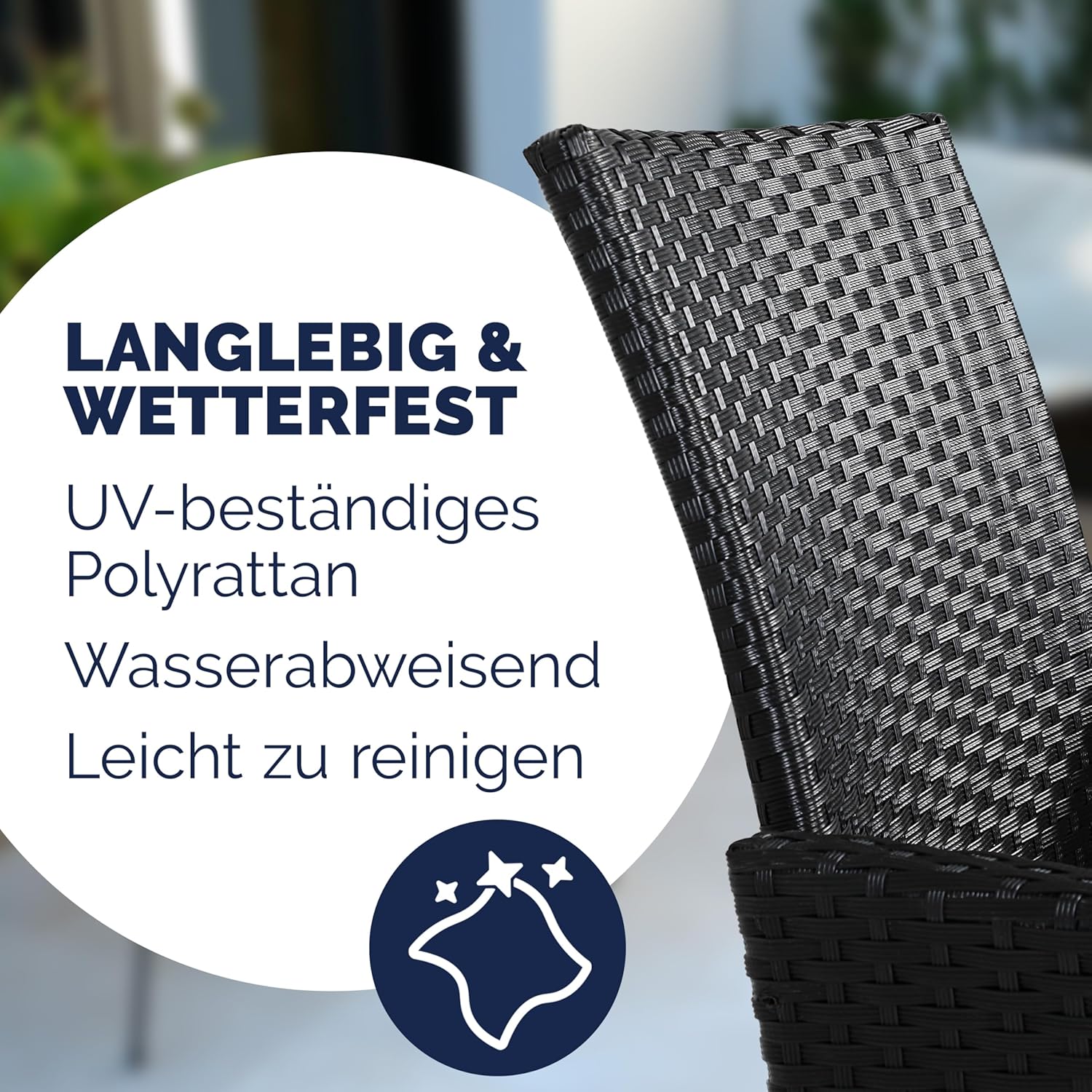 Casaria® Gartenbank Wetterfest UV-beständig Polyrattan Tisch Aufbewahrungsbox Auflagen 320kg Belastbarkeit Garten Balkon Möbel Bank 2-Sitzer Schwarz