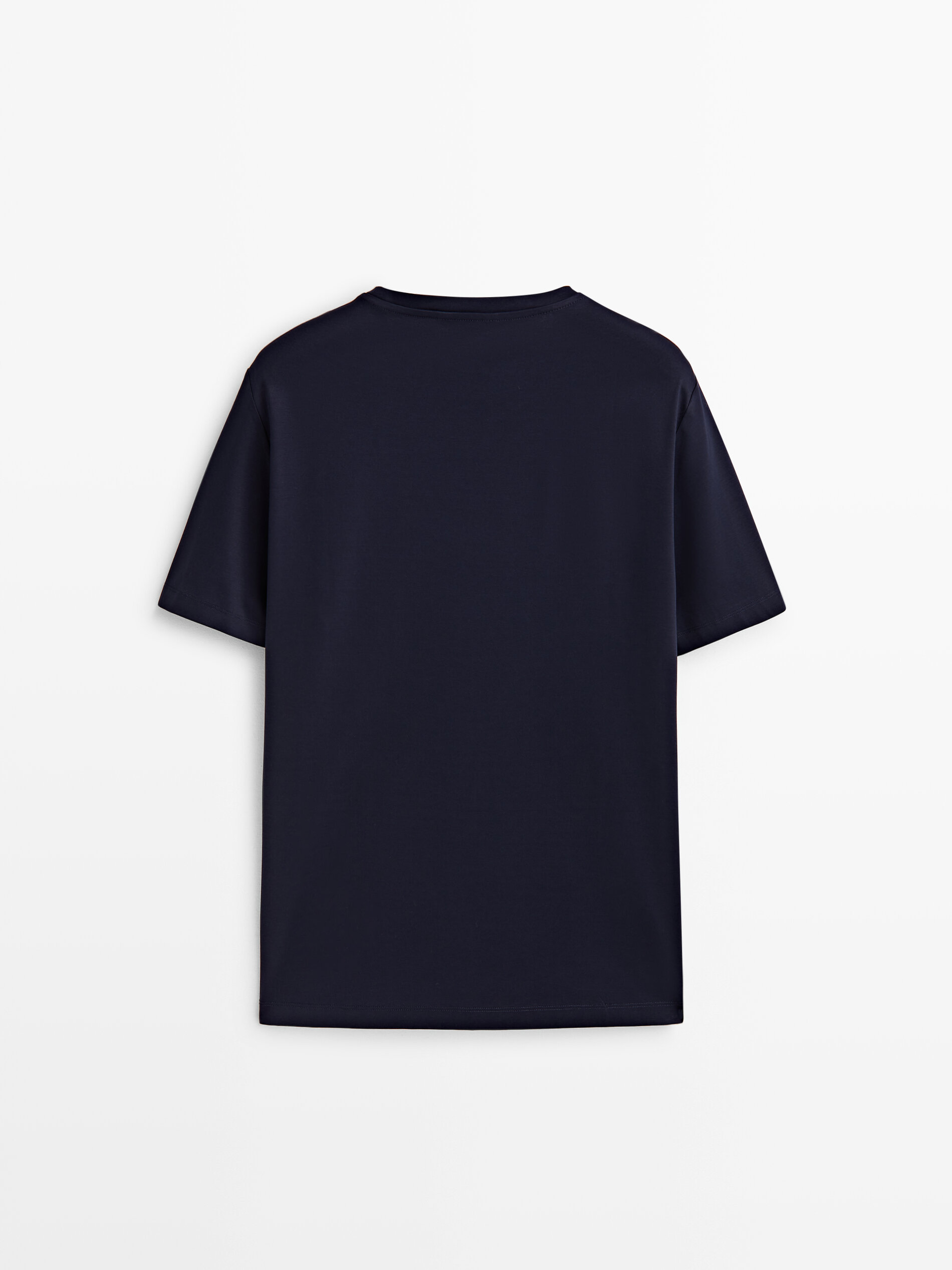 Camiseta curta estilo mangá em algodão mercerizado - AZULÓN