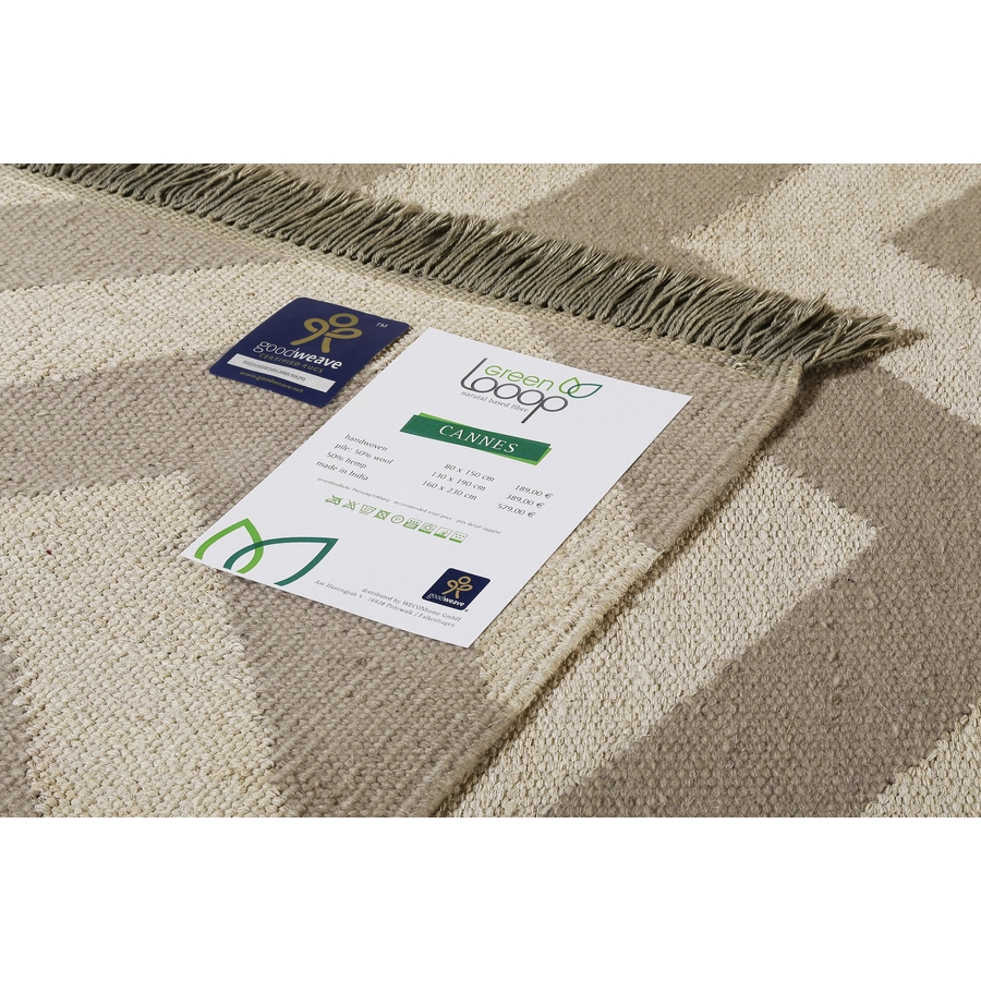 Green Looop Handweb-Teppich Cannes beige taupe