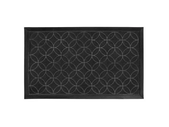 Tapis rectangulaire - L 75 x 45 cm - PVC - Emilio Noir