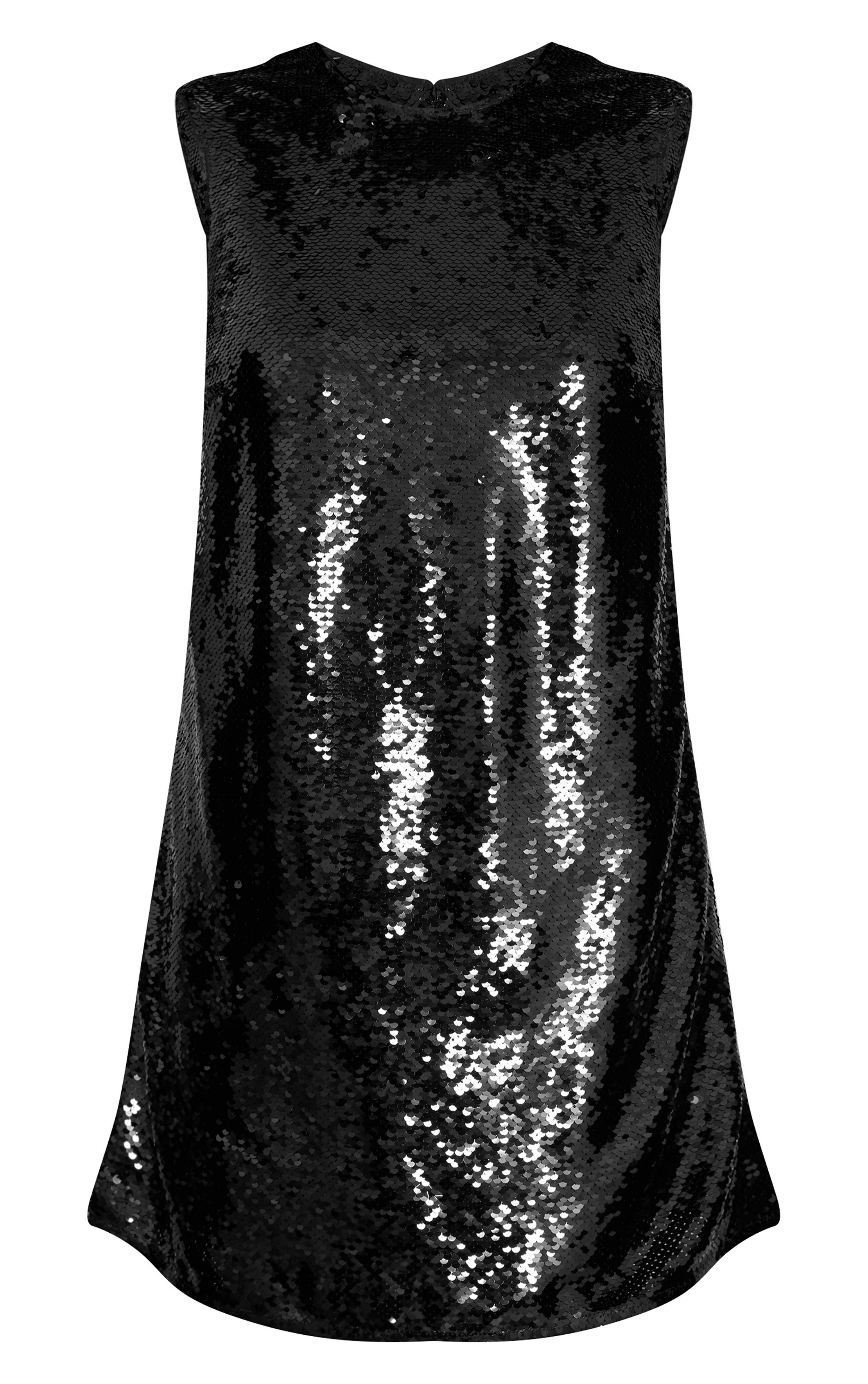 Noir Robe Droite Mini À Paillettes