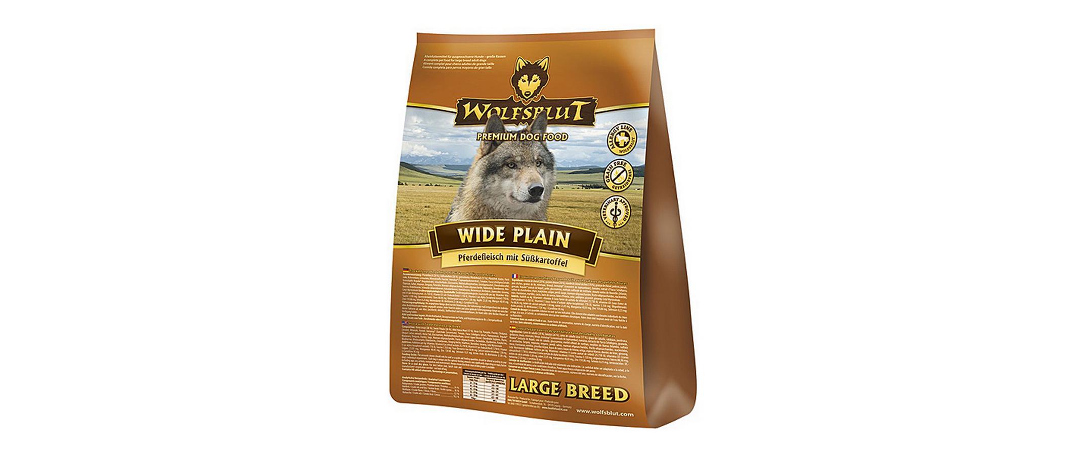 Trockenfutter Dog Wide Plain Large Breed, 12.5 kgMit Pferd und Süsskartoffel