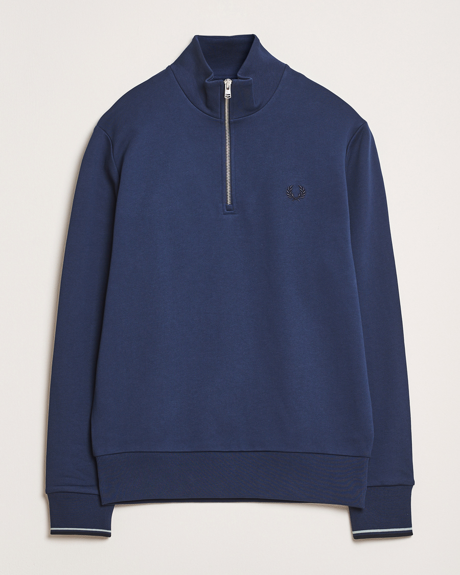 Fred Perry Half Zip Sweatshirt Tennis Blue