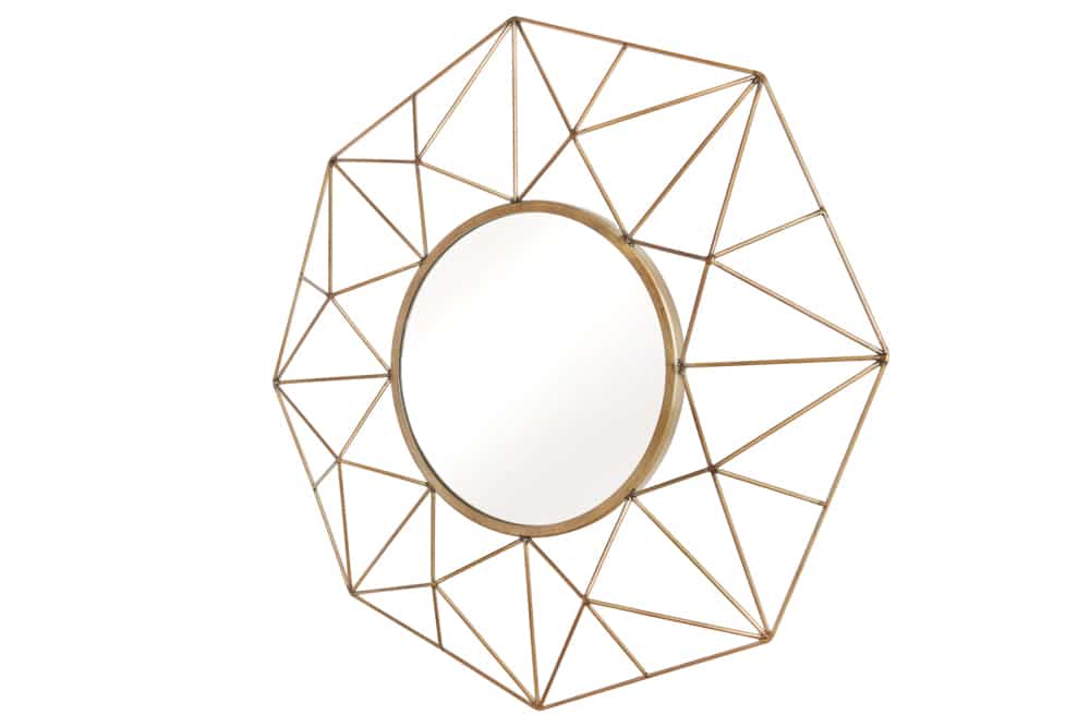Handgearbeiteter Spiegel DIAMOND XL 90cm messing aus Eisen im Retro Design