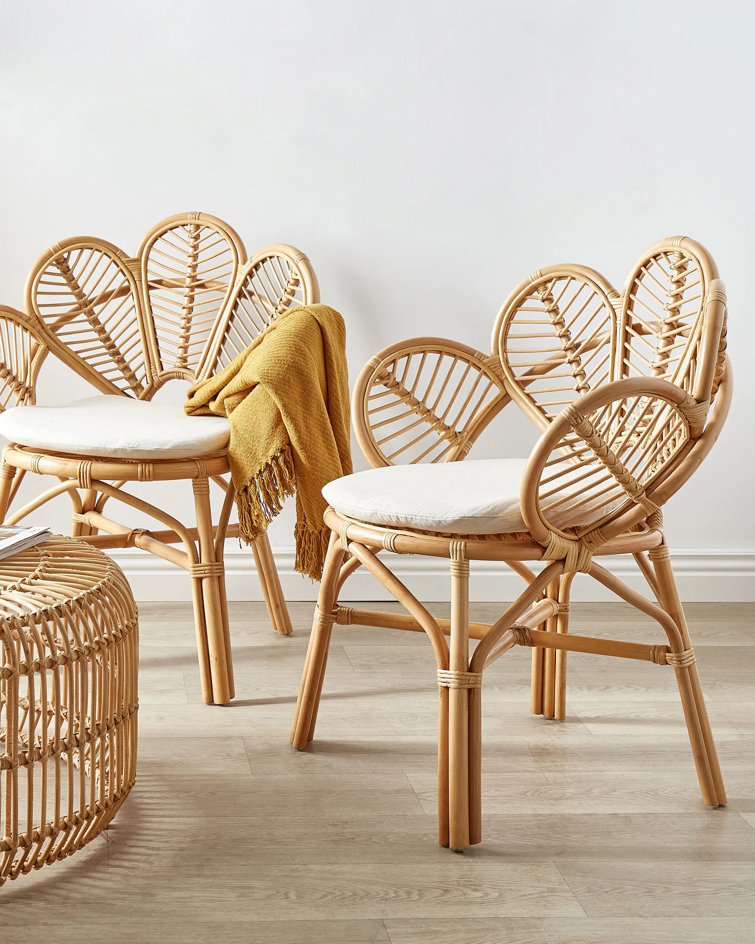 Set van 2 pauwenstoelen FLORENTINE II Rotan Natuurlijk