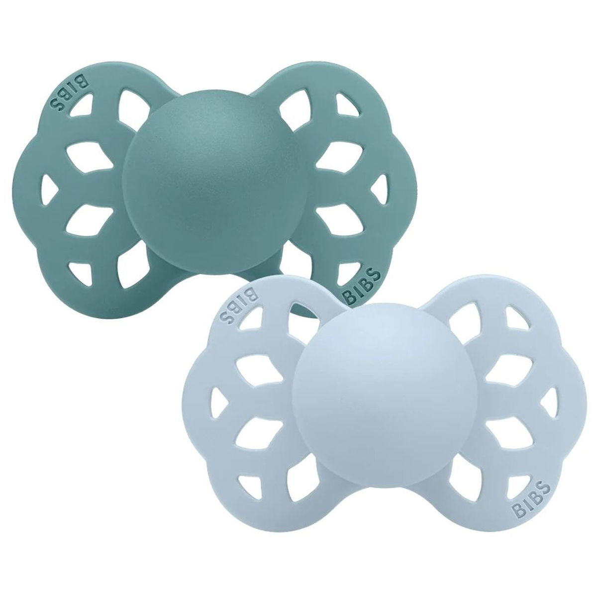 BIBSBIBS   Schnuller Infinity Silikon Symmetrical 2er Pack baby  blue/island sea 0-6M