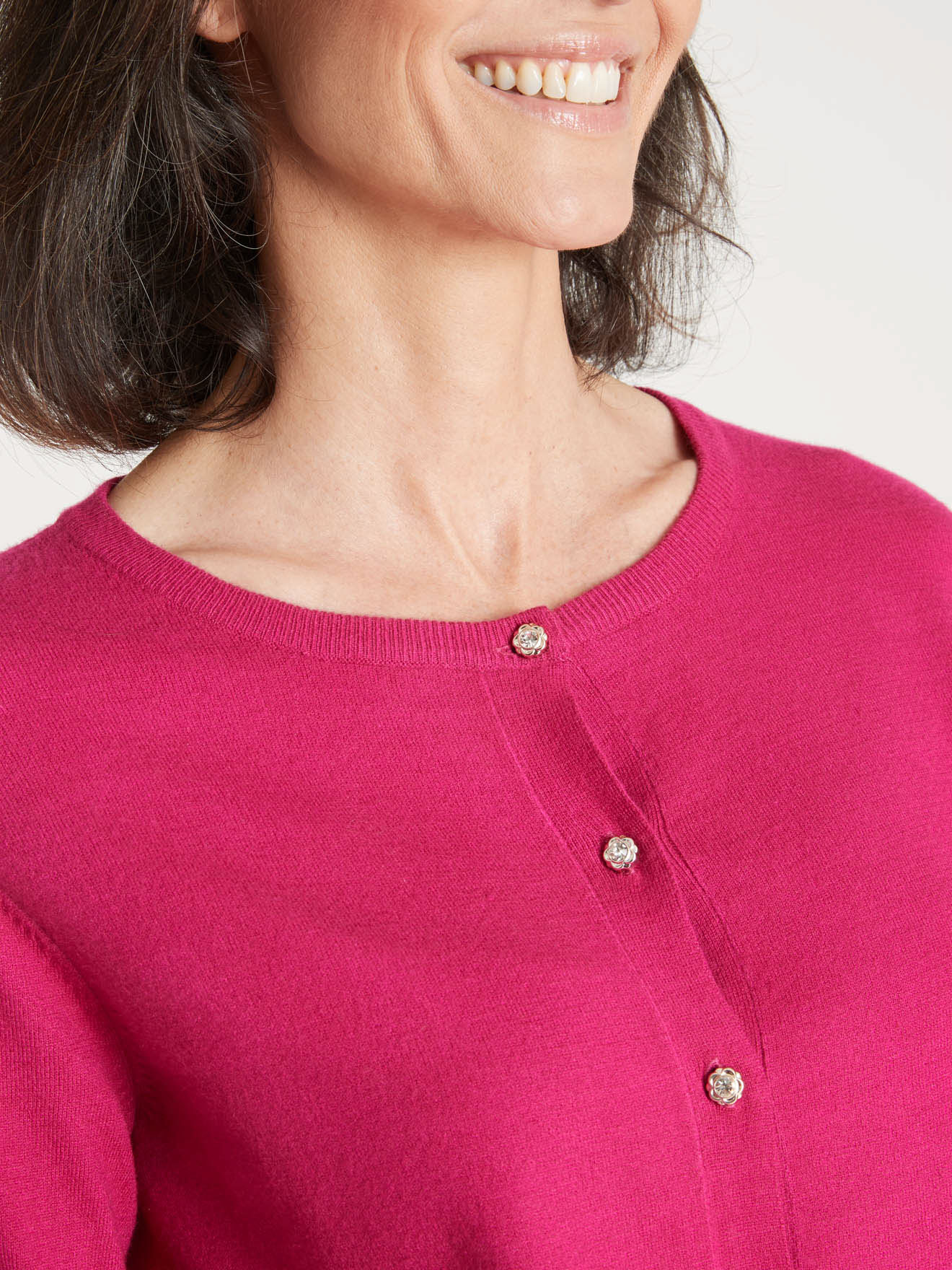 Cardigan élégant boutons-bijoux