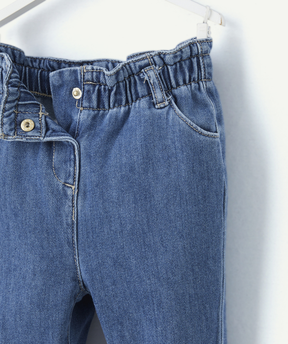 PANTALON RELAX BÉBÉ FILLE EN DENIM BLEU LOW IMPACT