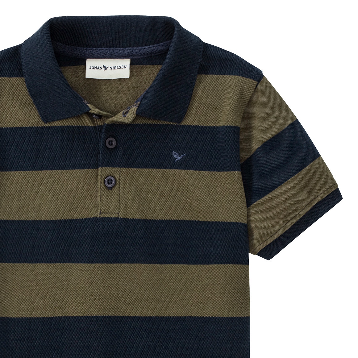 Jonas Nielsen Jungen Poloshirt mit Streifen oliv / dunkelblau
