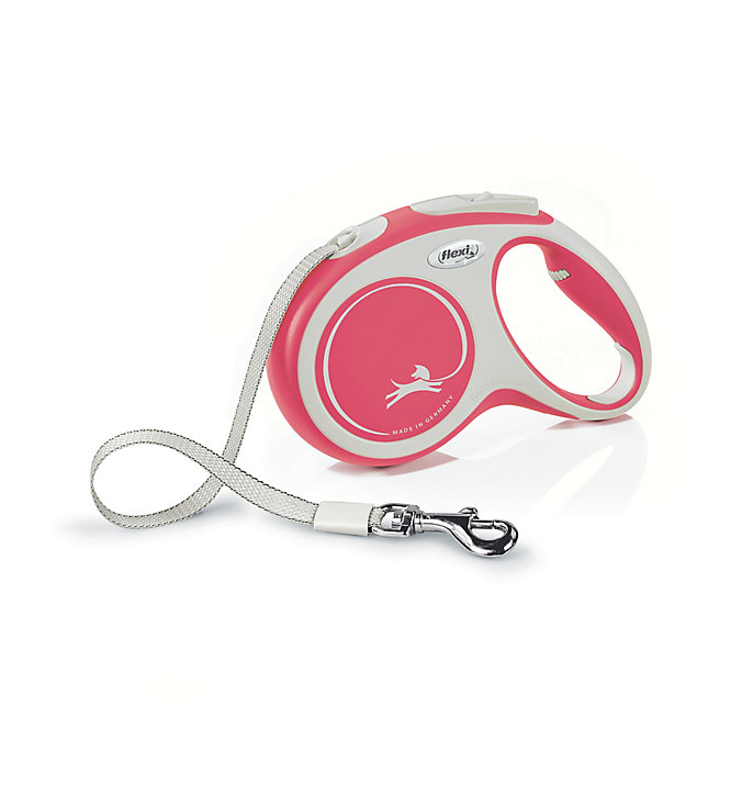 Laisse à enrouleur Flexi M L.5 m rouge pastel