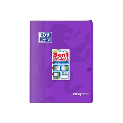 Oxford Easy Book - Cahier polypro A4 (21x29,7 cm) - 96 pages - grands carreaux (Seyes) - disponible dans différentes couleurs