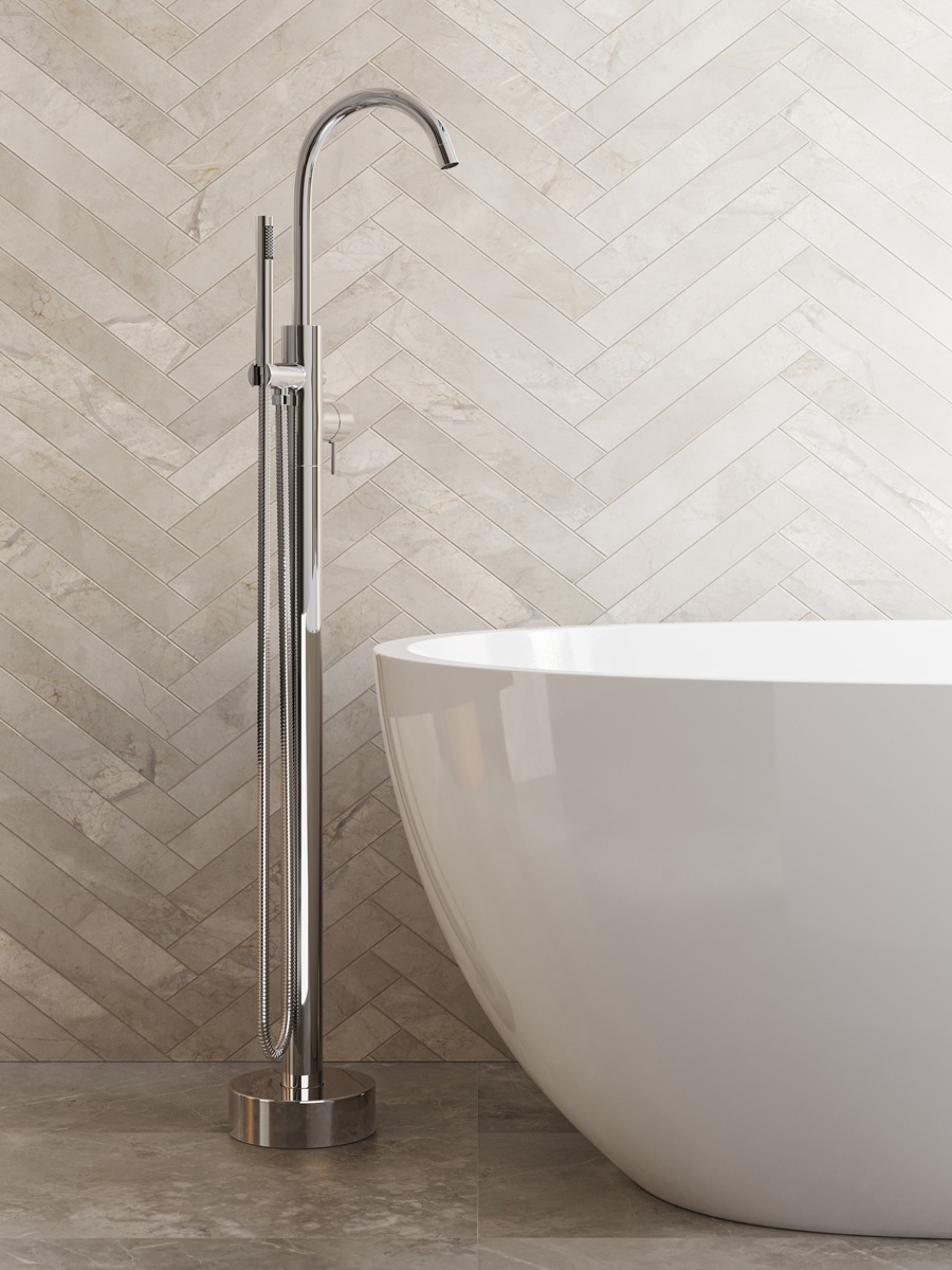 Saniclear Talpa Curved vrijstaande badkraan chroom