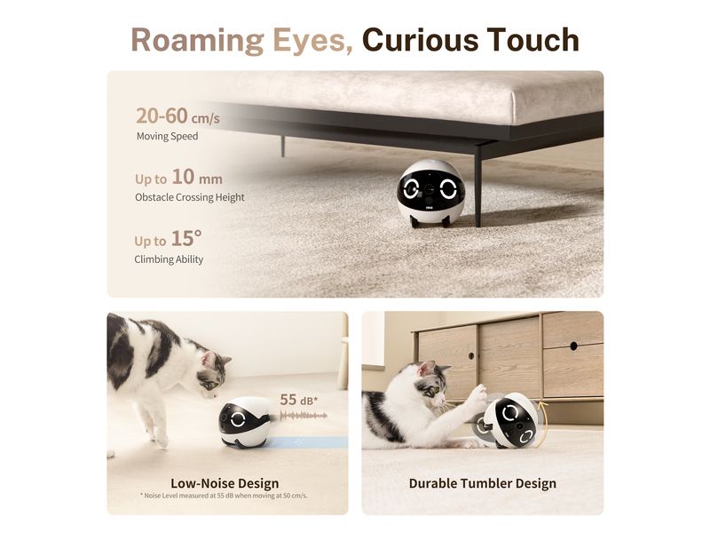 ENABOT Rola Mini Pet Monitor 2k Cam Kleine fahrbare Überwachungskamera