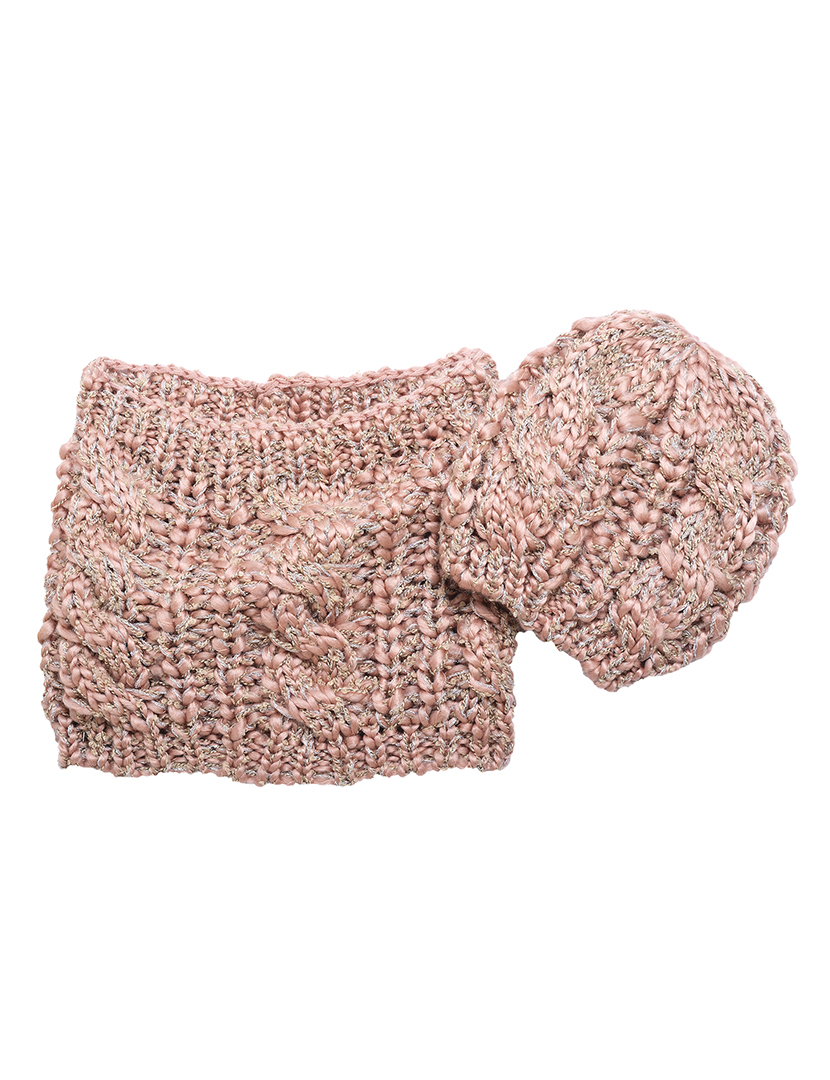 Baby Set Hat and Scarf Pink