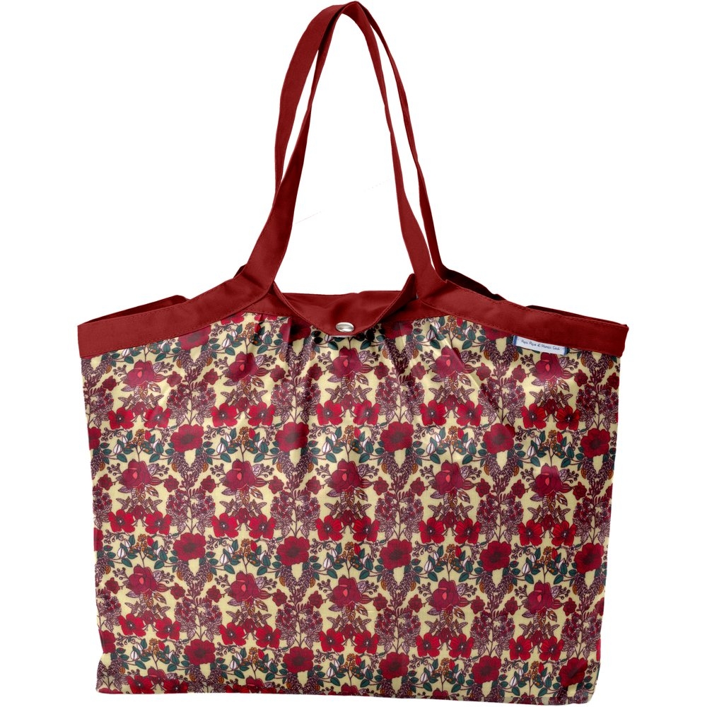 Sac Cabas Taille Moyenne Plissé Coquelicot