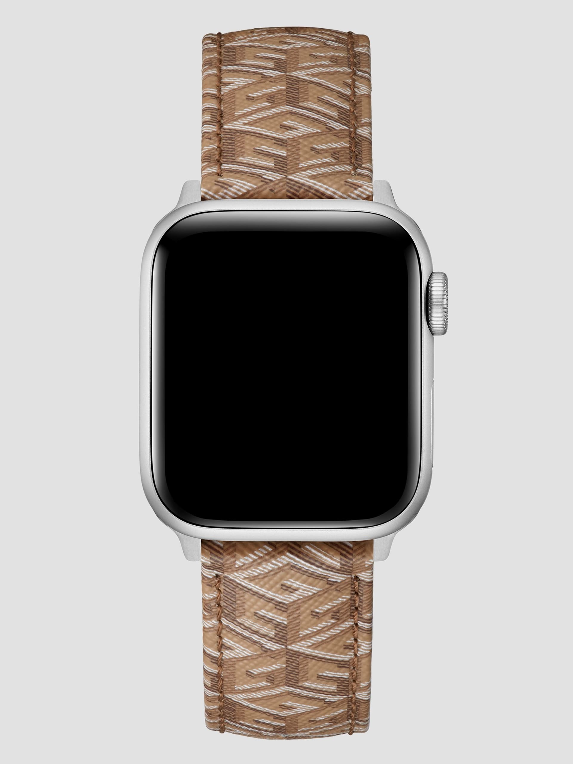 Pulseira G-Cube em couro marrom de 38 a 40 mm para Apple Watch®