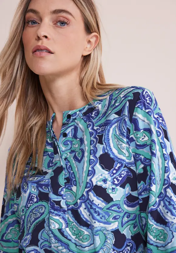 Print Midikleid - intense aqua